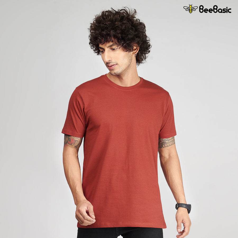 Brick Red Half Sleeve T-Shirt