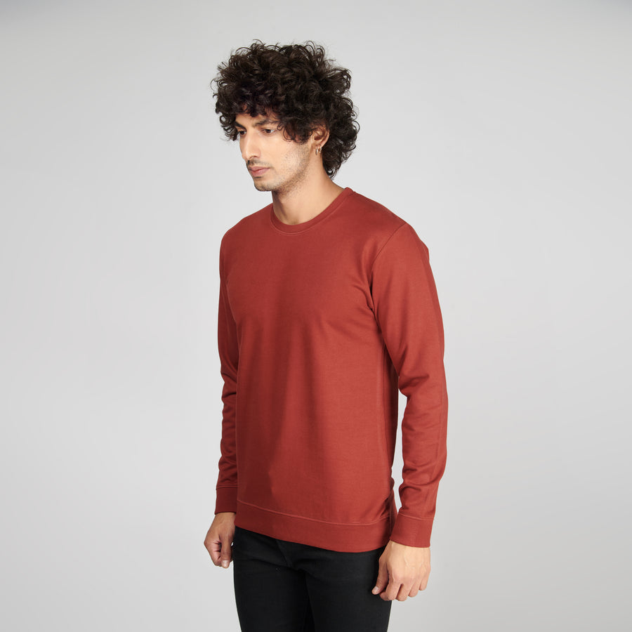 Brick Red Crew Neck Sweatshirt