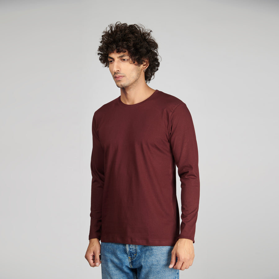 Burgundy Full Sleeve T-Shirt