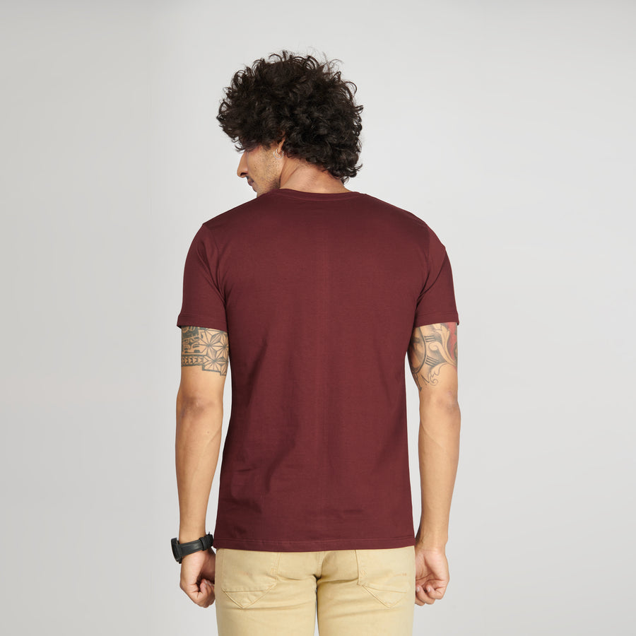 Burgundy Half Sleeve T-Shirt
