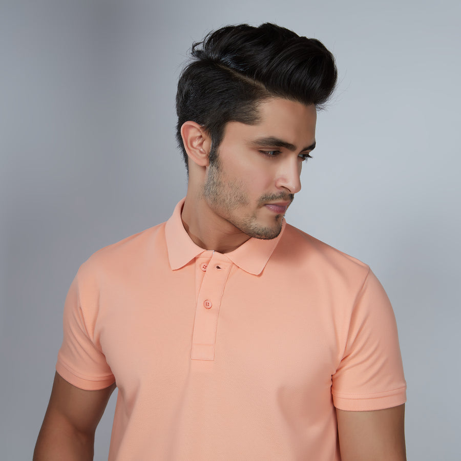 Peachy-Peach Half Sleeve Polo T-Shirt