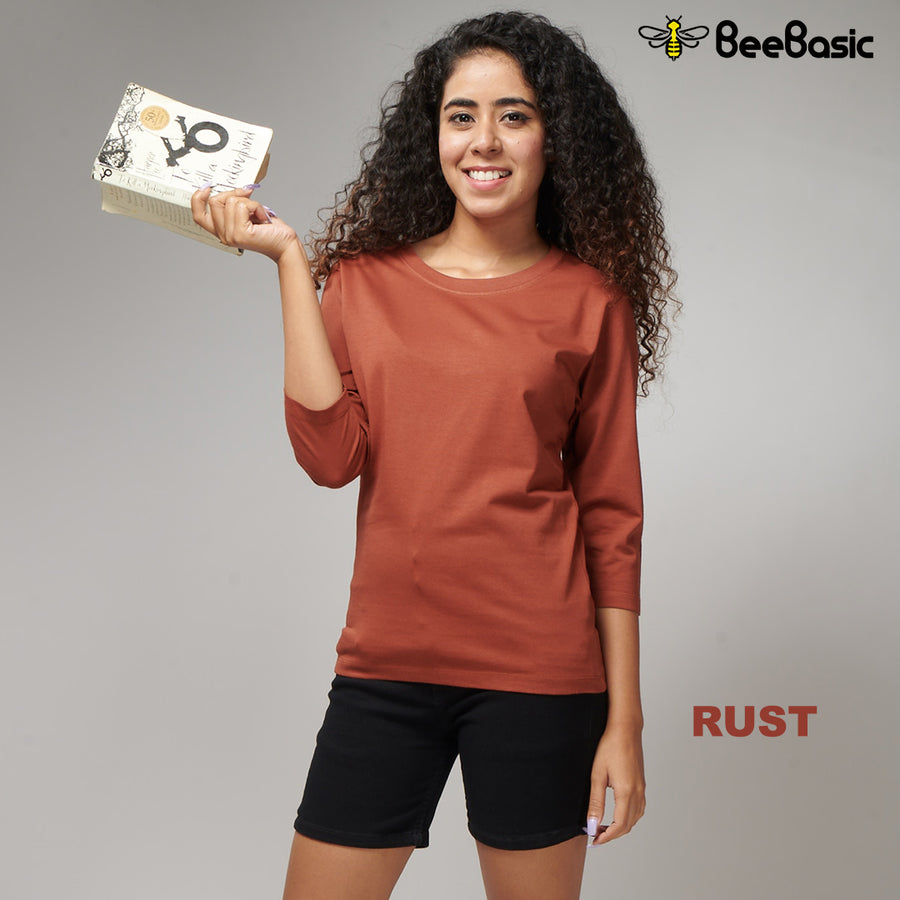 Combo of 3 - 3/4th Sleeve Tee for Women (Choose Colors)