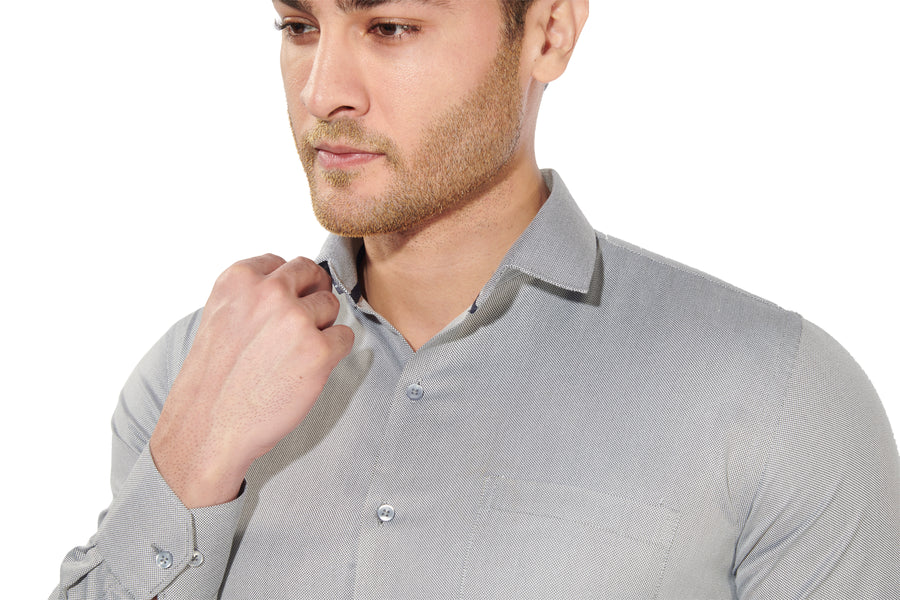 Grey | Mens Slim-Fit Shirt